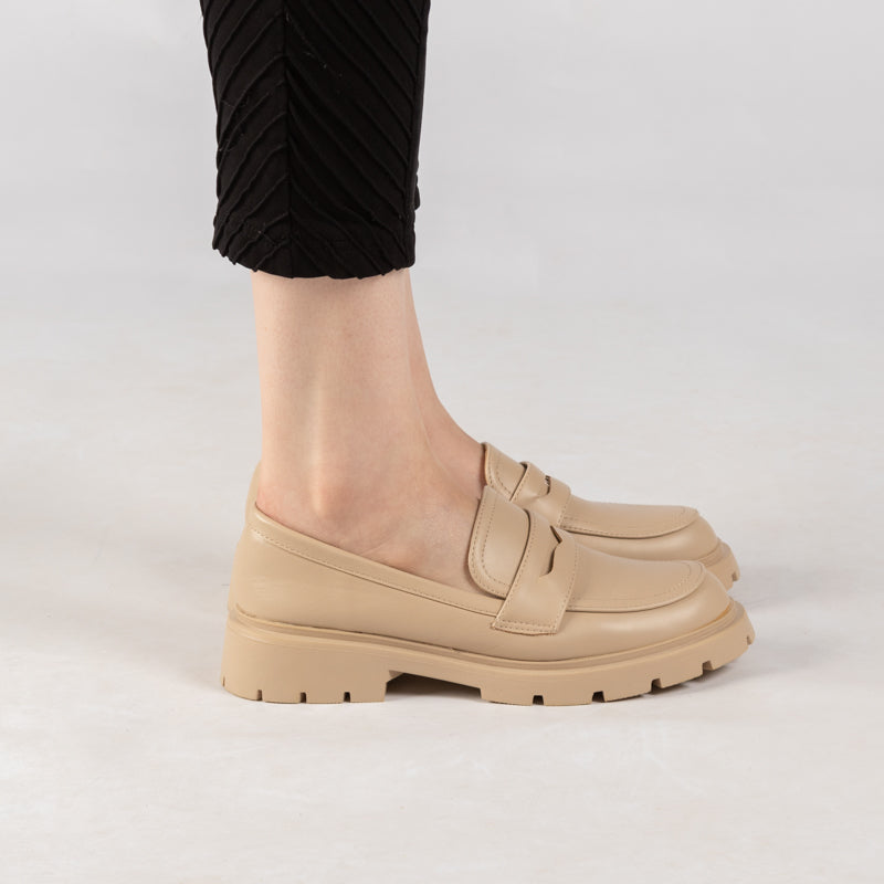 Mocassin - simili cuir - beige / ref : AS52