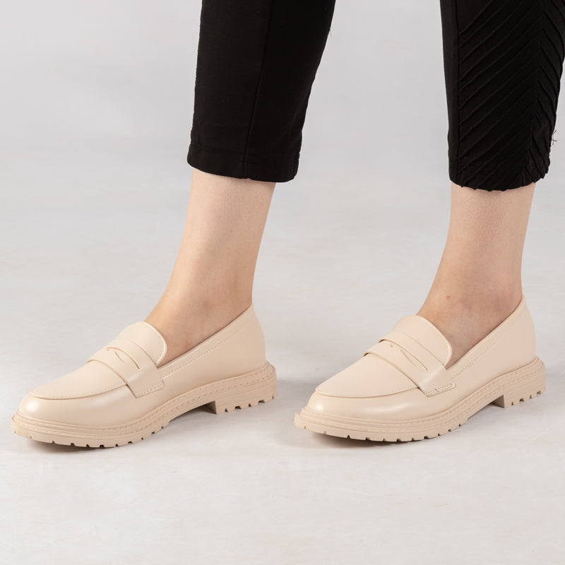 Mocassin - simili cuir - beige / ref : AS51