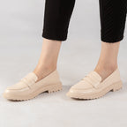 Mocassin - simili cuir - beige / ref : AS51