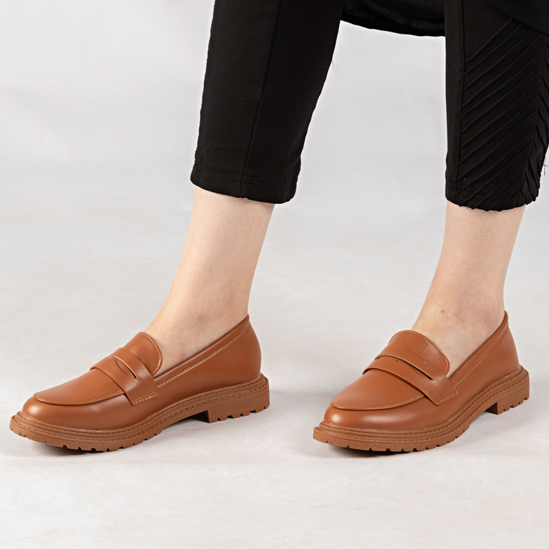 Mocassin - simili cuir - camel / ref : AS50