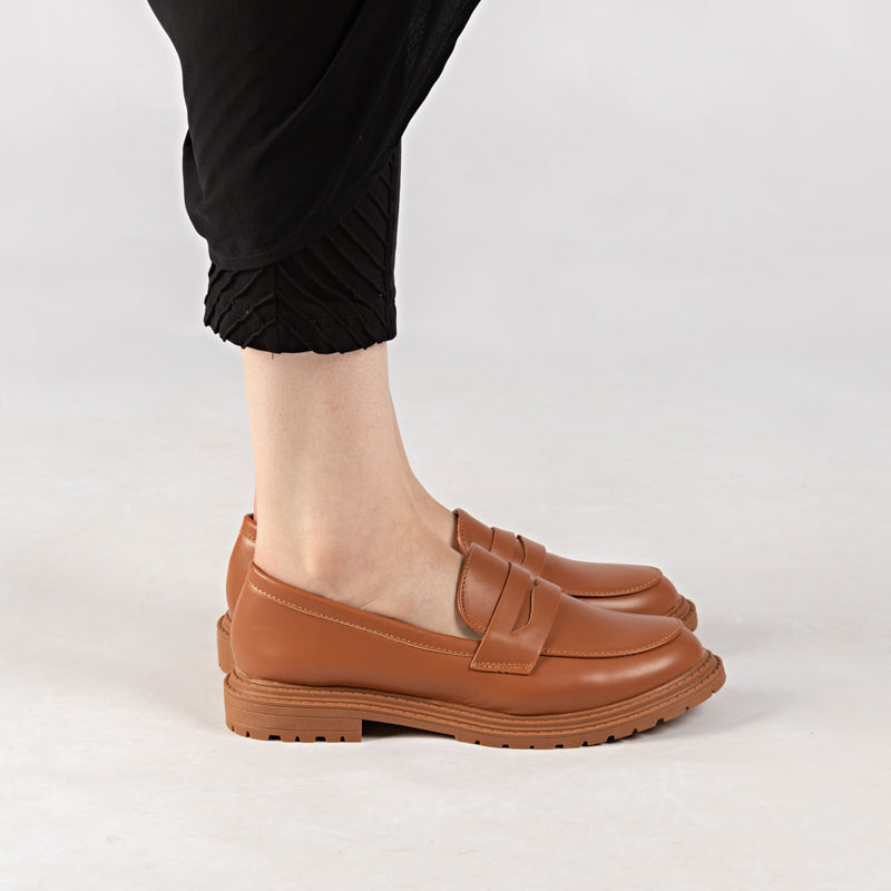 Mocassin - simili cuir - camel / ref : AS50