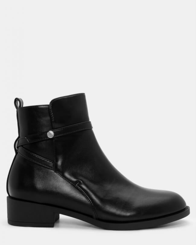 Bottine - simili cuir - noir / ref : AS208