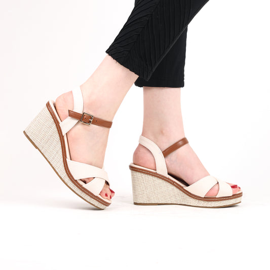 Sandale A Talon Compensé - White / AS108