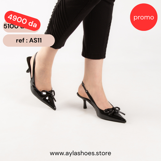 Escarpin A Talon Aiguille - Noir / AS11