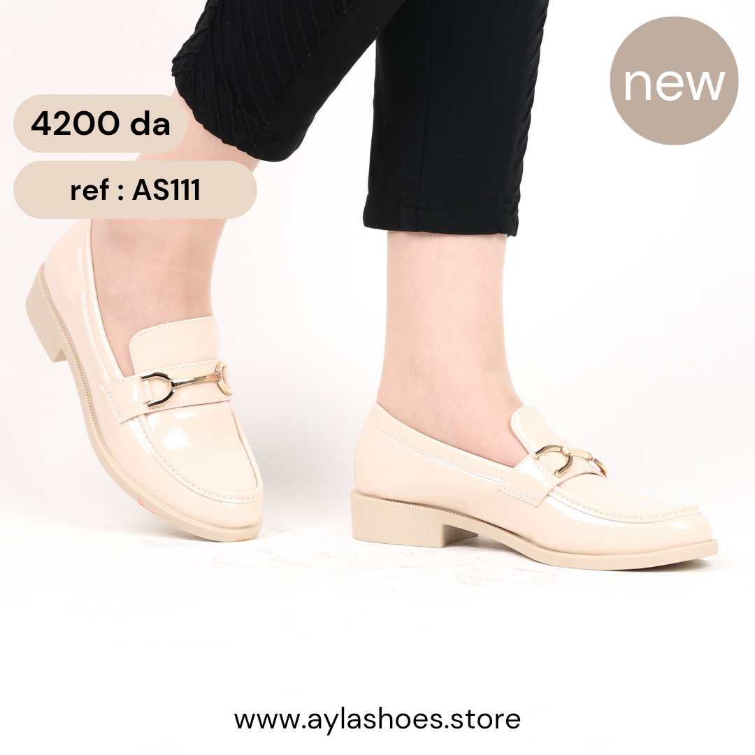 Mocassin - vernis - beige / AS111