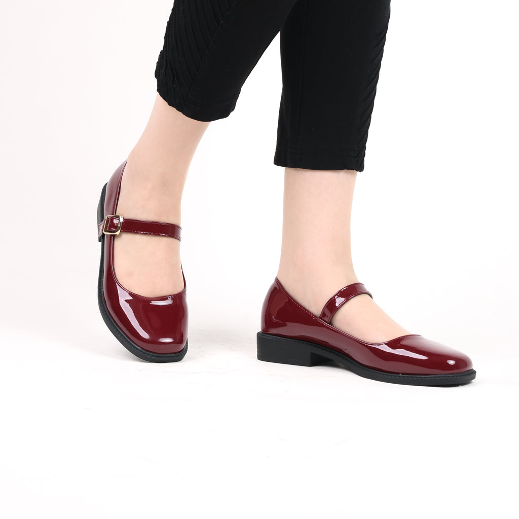 Mary jane à ceinture - vernis - red / Réf. AS120