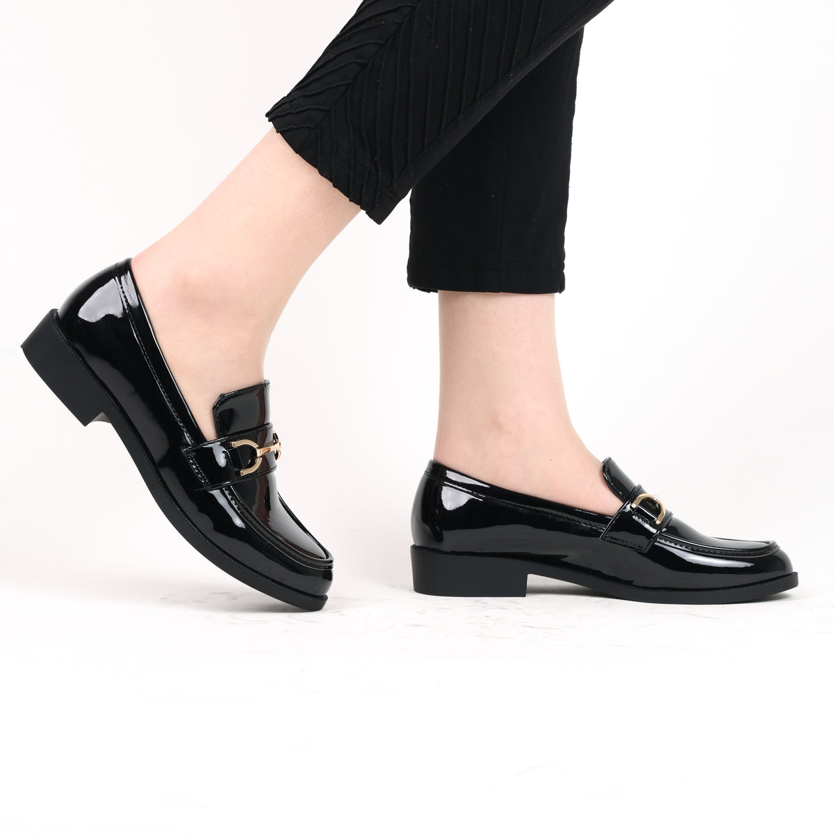 Mocassin - vernis - noir / Réf. AS112
