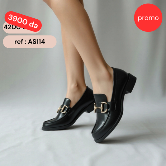 Mocassin - simili cuir - Black / AS114