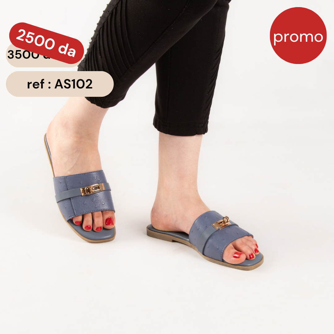 Mule - simili cuir - bleu / ref : AS102