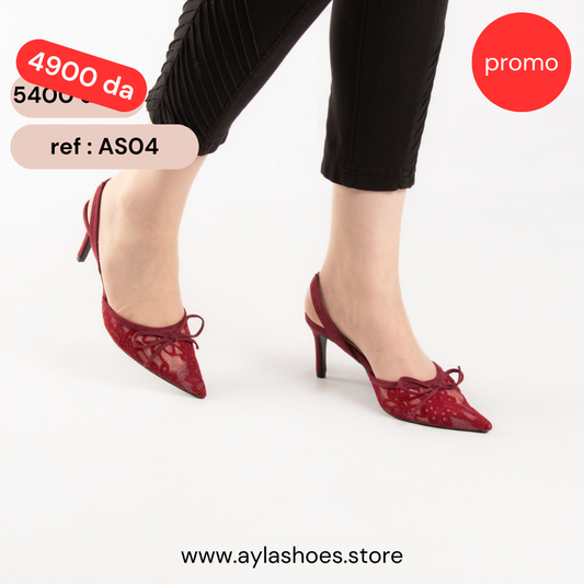 Escarpin En Dentelle - Red / AS04