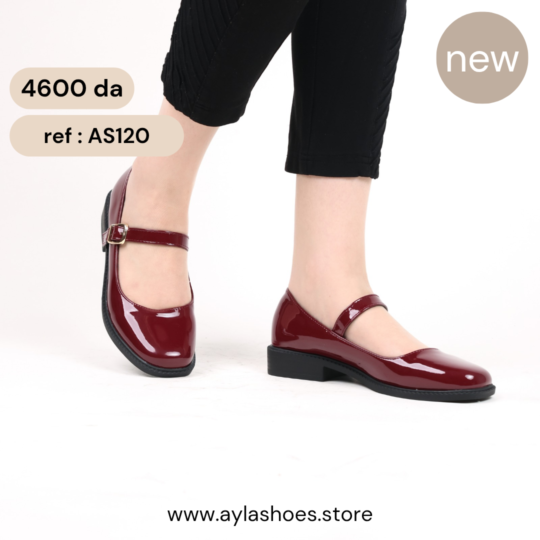 Mary jane à ceinture - vernis - red / AS120