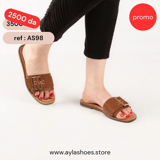 Mule - simili cuir - Camel / AS98