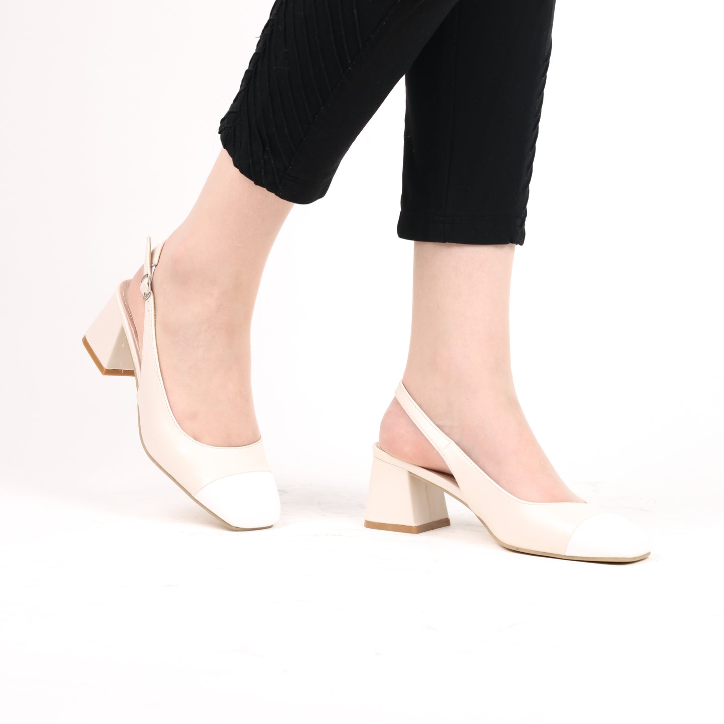 Escarpin A Talon Carré - Beige / AS14