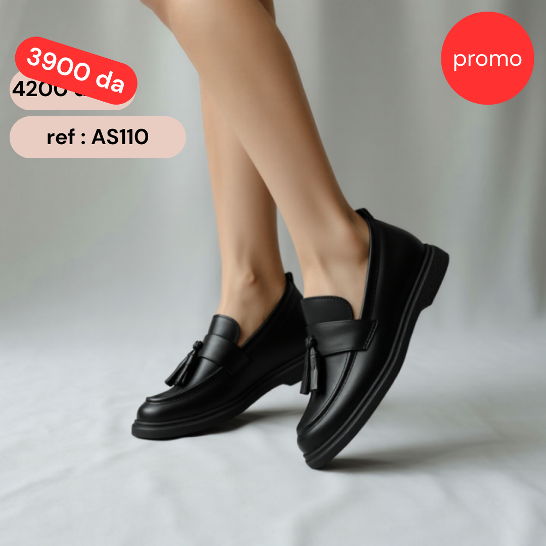 Mocassin - simili cuir - Black / AS110