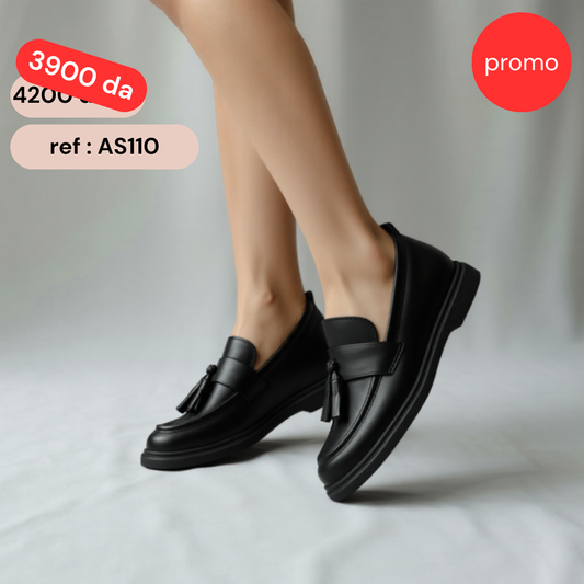 Mocassin - simili cuir - Black / AS110