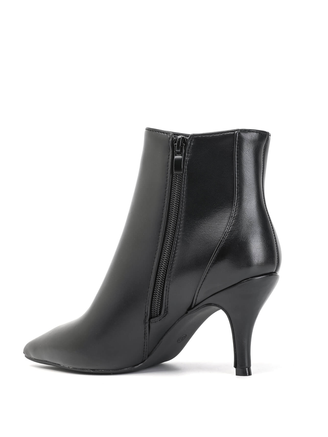 Bottine - simili cuir - noir / ref : AS207