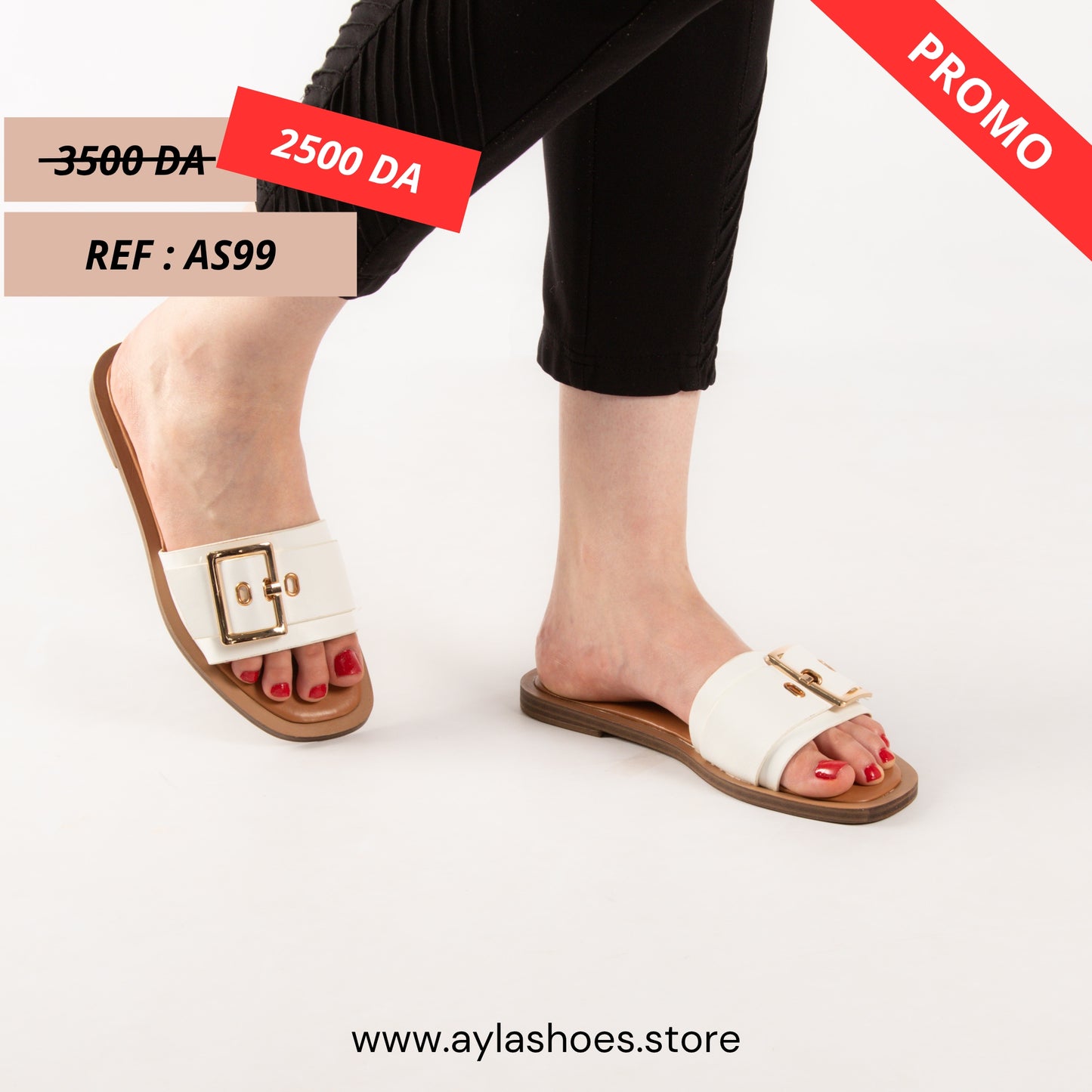 Mule - simili cuir - Blanc / AS99