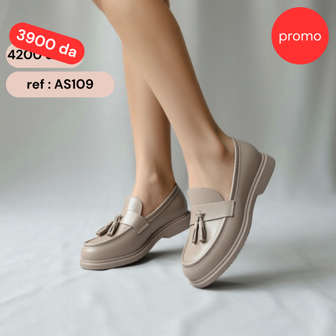 Mocassin - simili cuir - Kaki / AS109