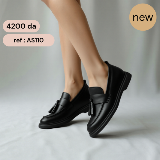 Mocassin - simili cuir - Black / AS110