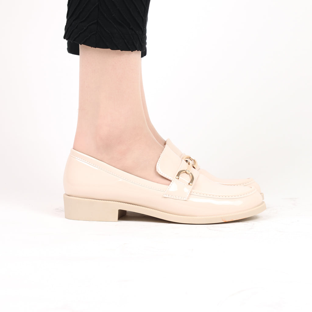 Mocassin - vernis - beige / ref : AS111
