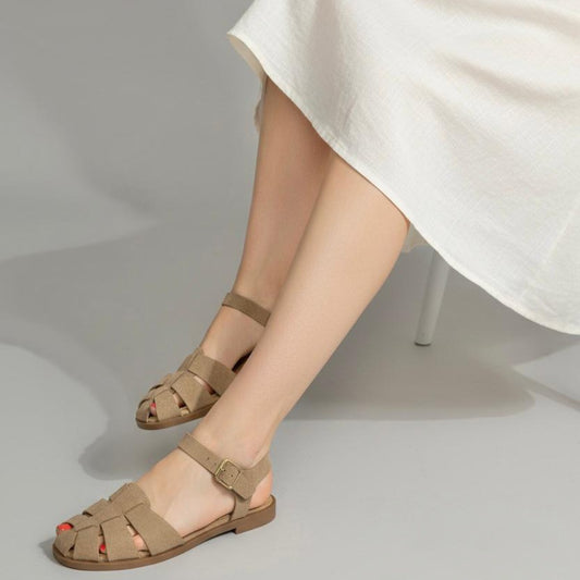 Sandale - daim - kaki / ref : AS150