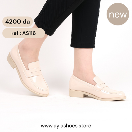 Mocassin - vernis - beige / AS116
