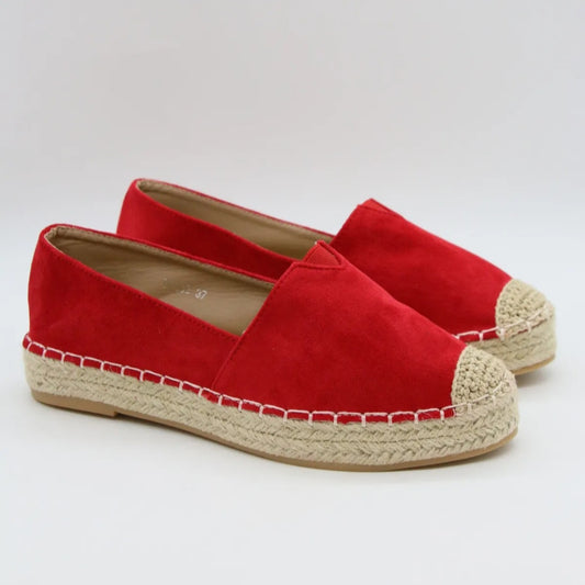 Espadrille - daim - rouge / ref : AS189