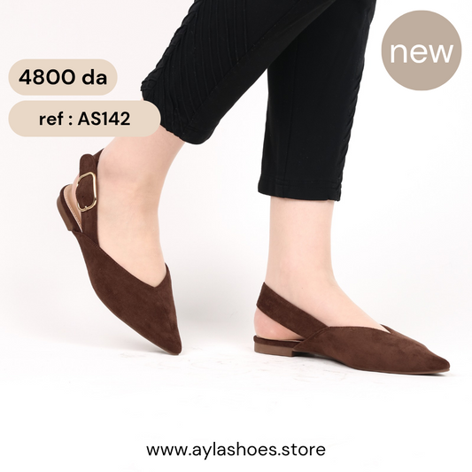 Ballerine - daim - marron / AS142