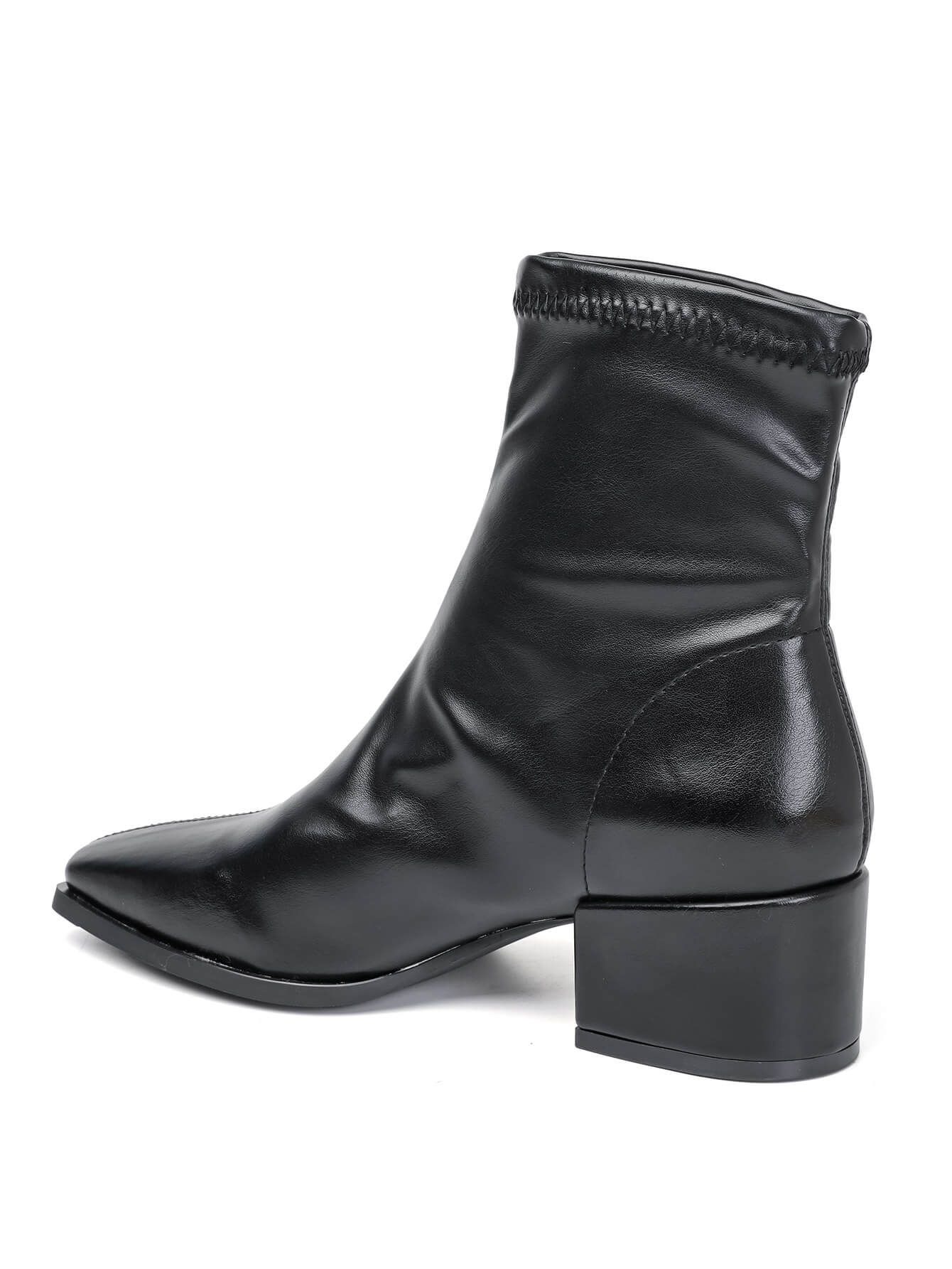 Bottine - simili cuir - noir / ref : AS205