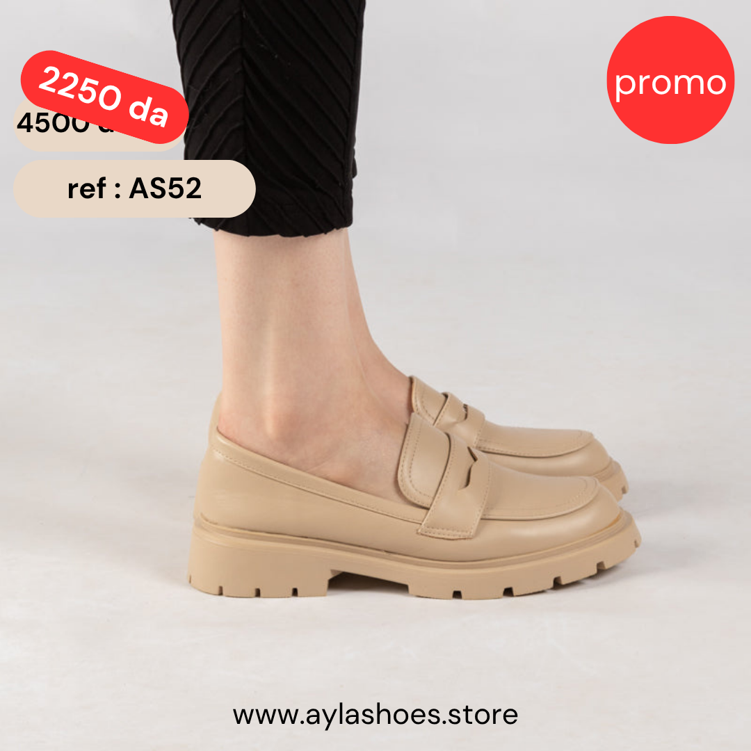 Mocassin - simili cuir - beige / Réf. AS52
