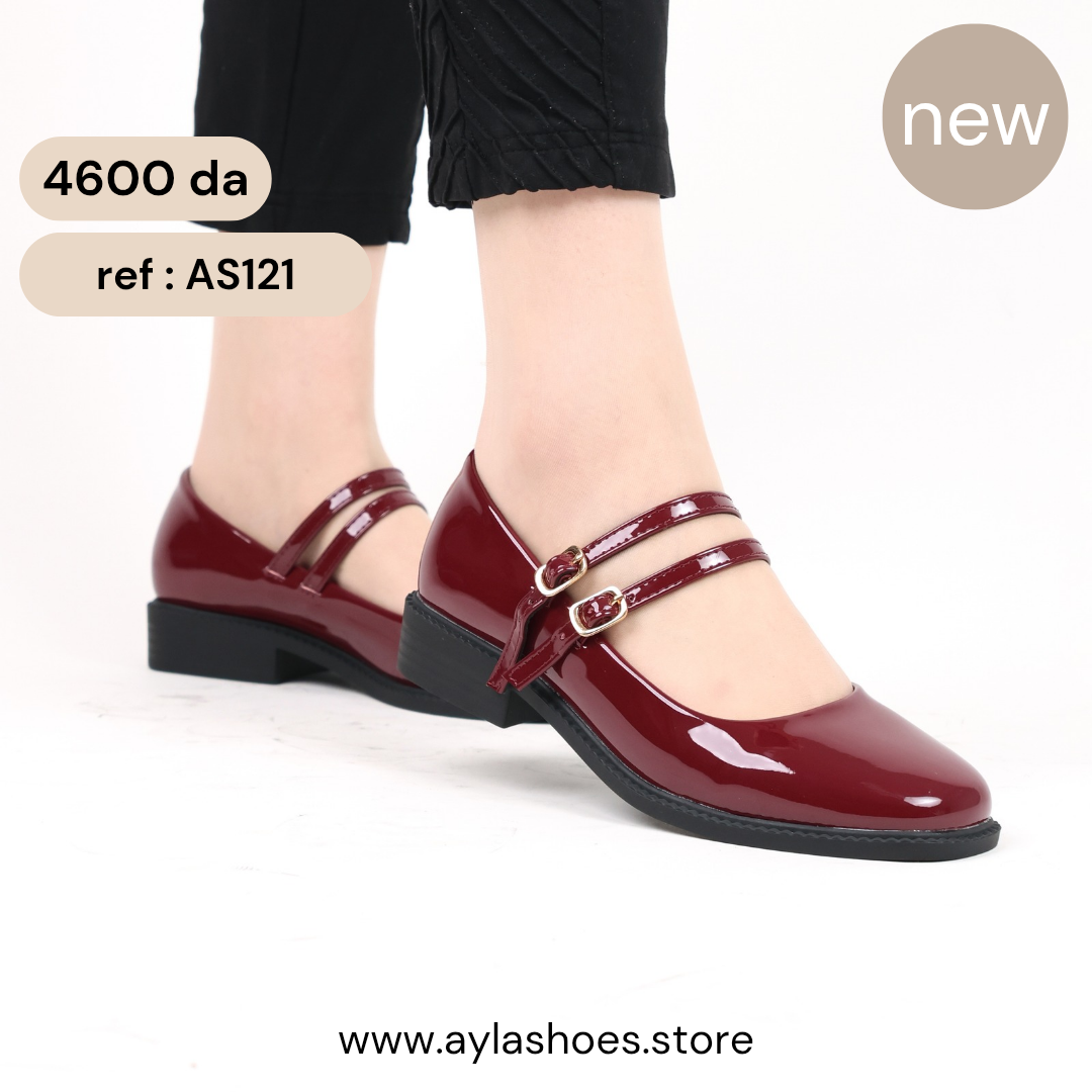 Mary jane à double ceintures - vernis - red / AS121