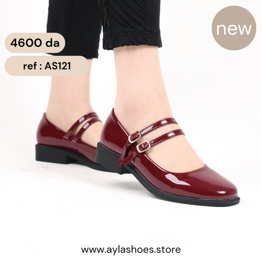 Mary jane à double ceintures - vernis - red / AS121