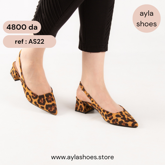 Escarpin A Talon Carré - Leopard / AS22