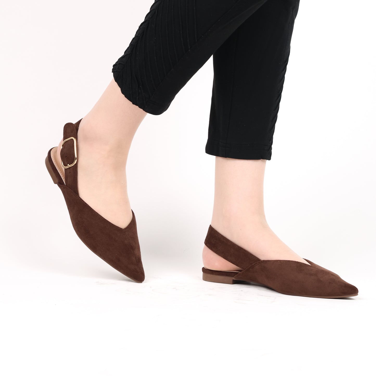 Ballerine - daim - marron / ref : AS142