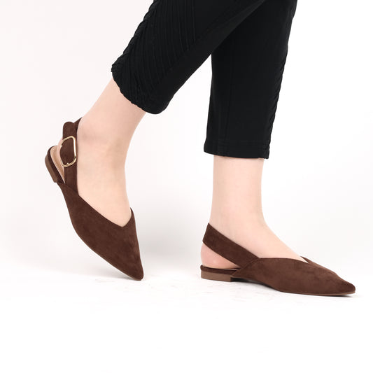 Ballerine - daim - marron / AS142