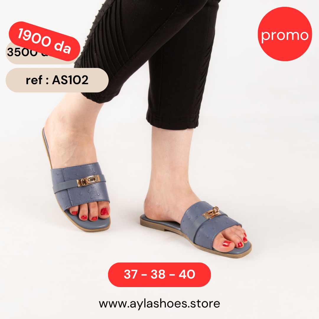 Mule - simili cuir - bleu / ref : AS102
