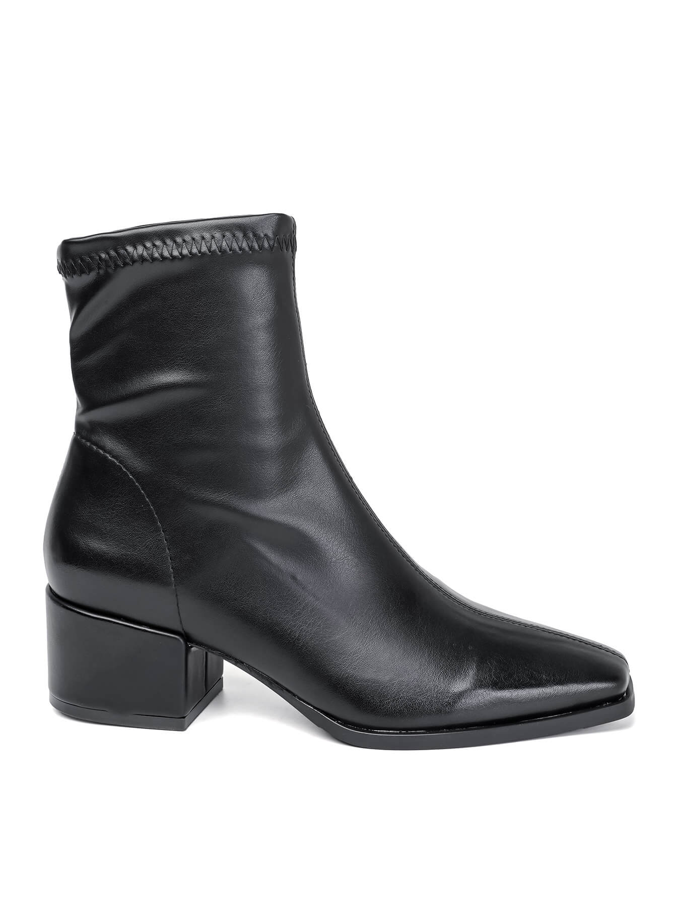 Bottine - simili cuir - noir / ref : AS205