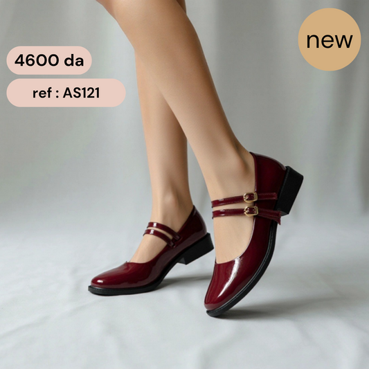 Mary jane a ceinture - vernis - Red / AS121