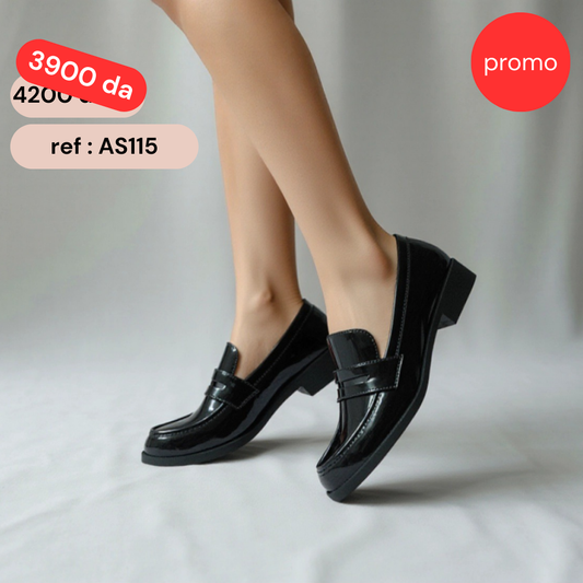 Mocassin - vernis - Black / AS115