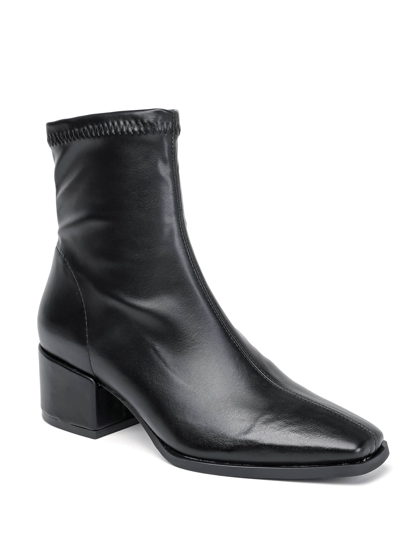 Bottine - simili cuir - noir / ref : AS205