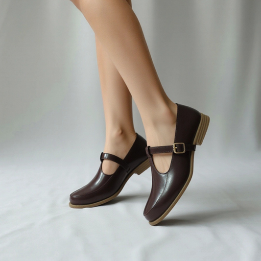 Mocassin à bride - Marron / AS119