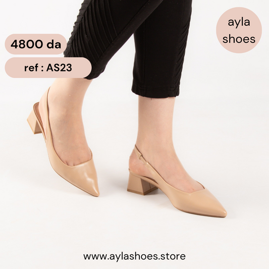 Escarpin A Talon Carré - Nude / AS23
