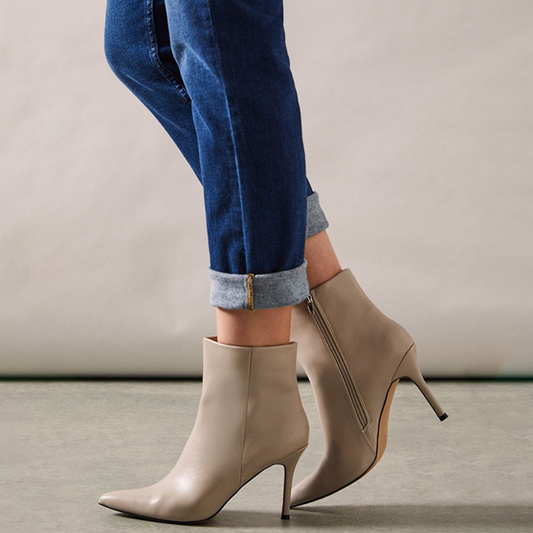 Bottine - simili cuir - Kaki / AS121
