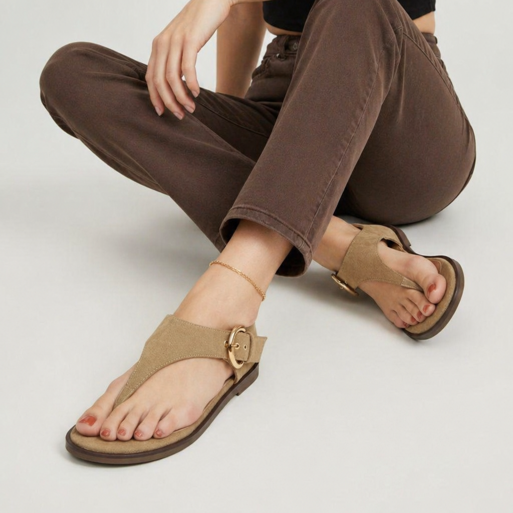 Sandale - daim - beige / ref : AS176