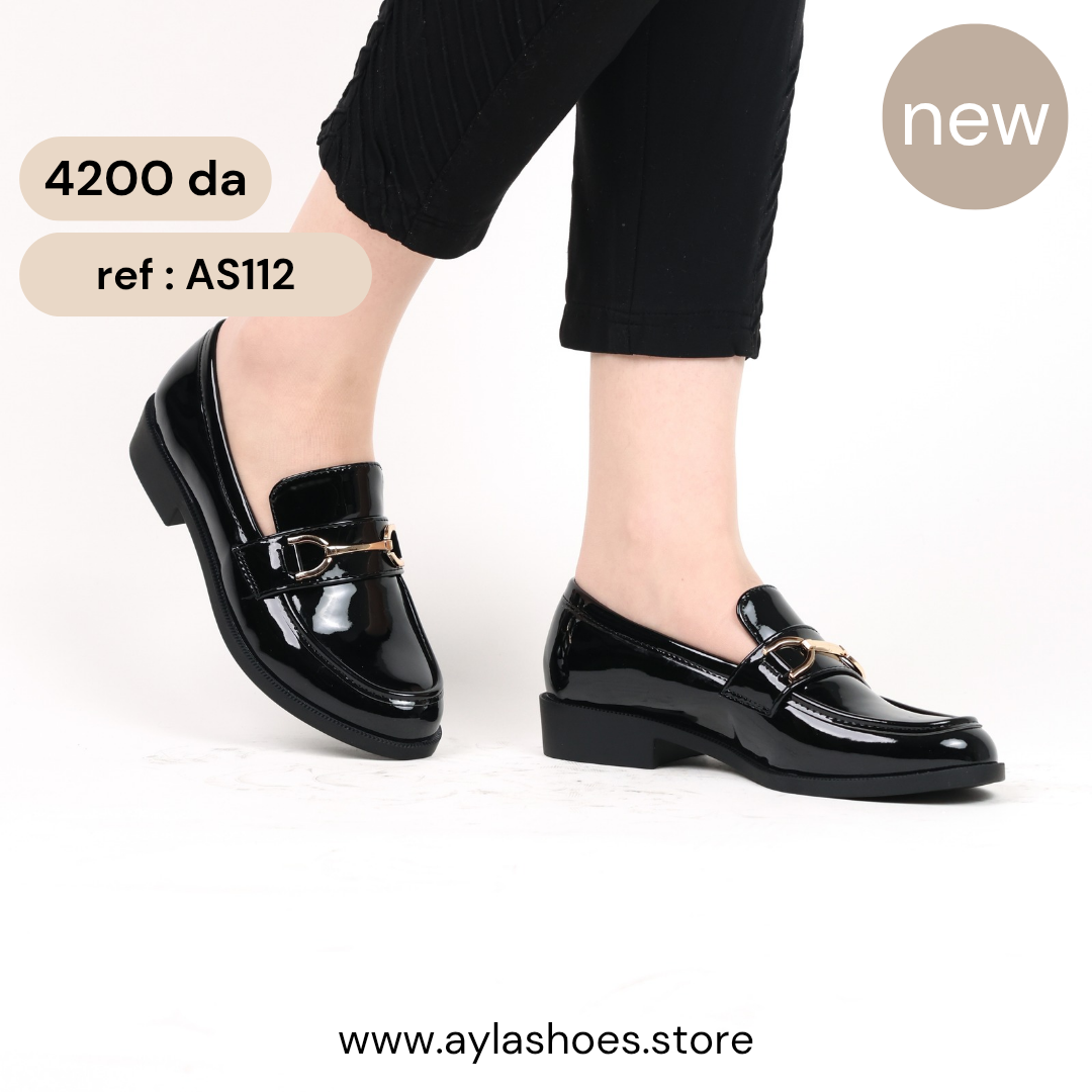 Mocassin - vernis - noir / AS112