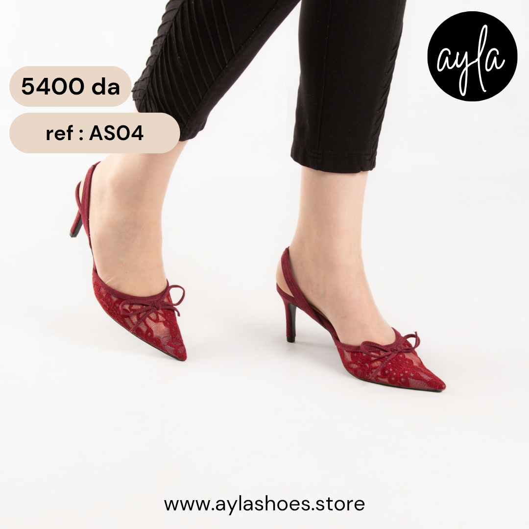 Escarpin en dentelle - red / ref : AS04