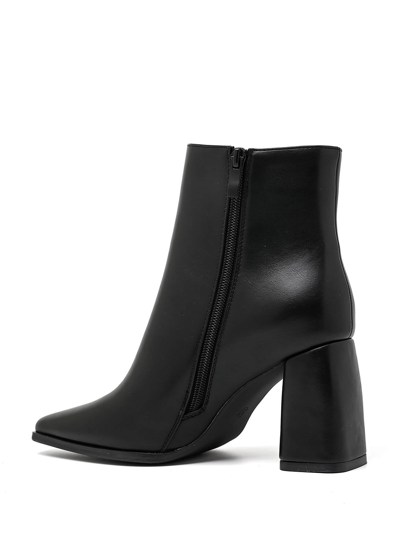 Bottine - simili cuir - noir / ref : AS195
