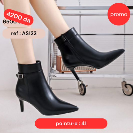 Bottine - simili cuir - Noir / AS122