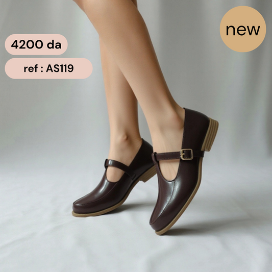 Mocassin à bride - Marron / AS119