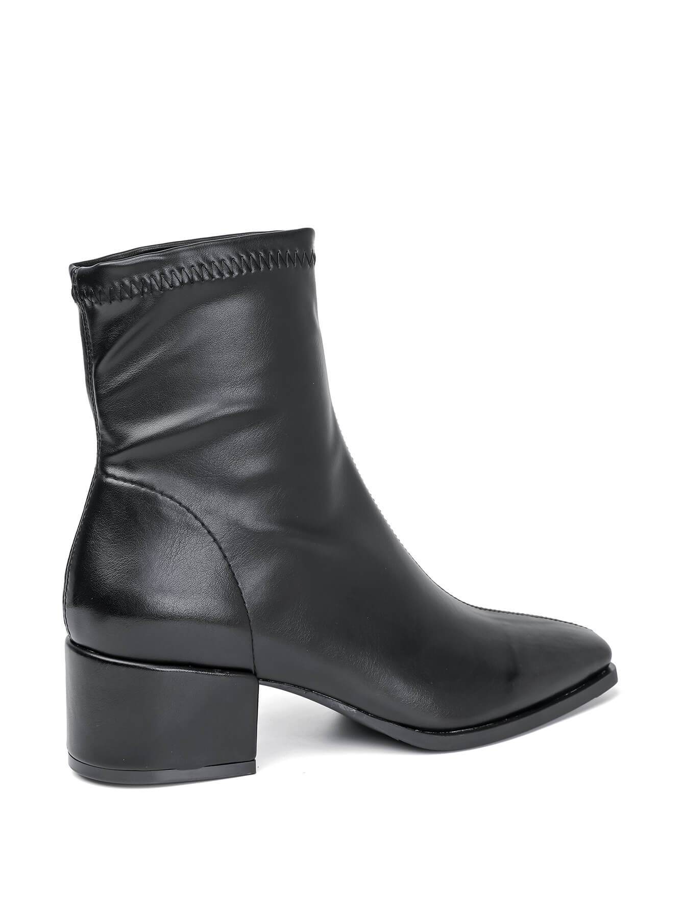 Bottine - simili cuir - noir / ref : AS205